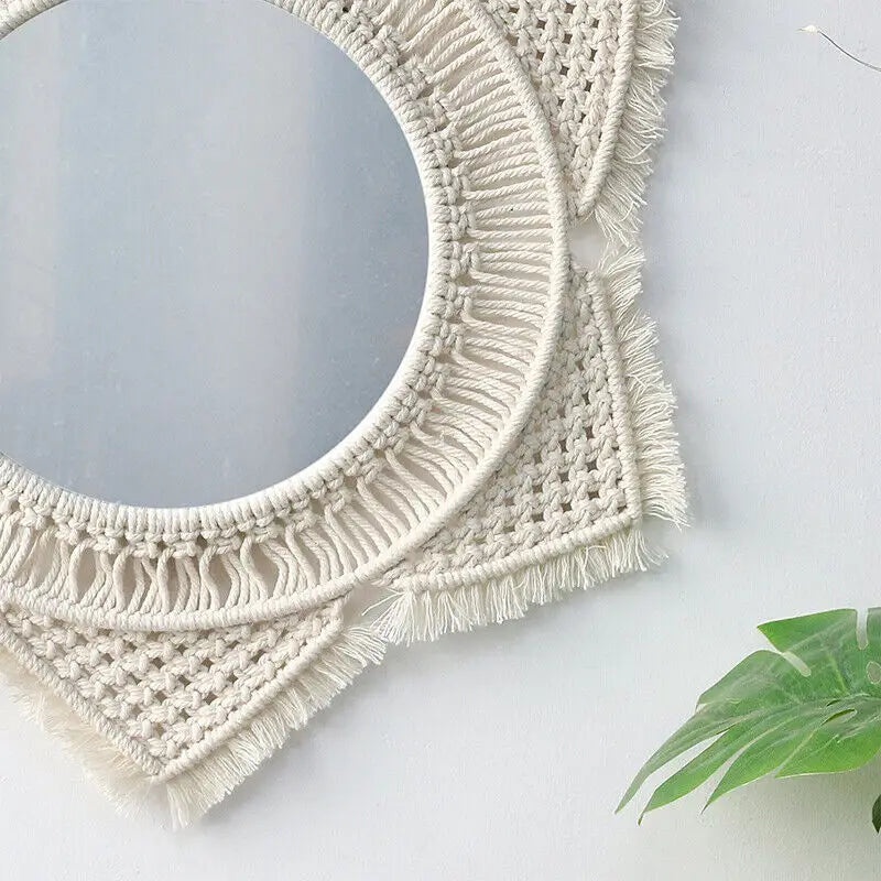 Macrame Hanging Decorative Wall Mirror