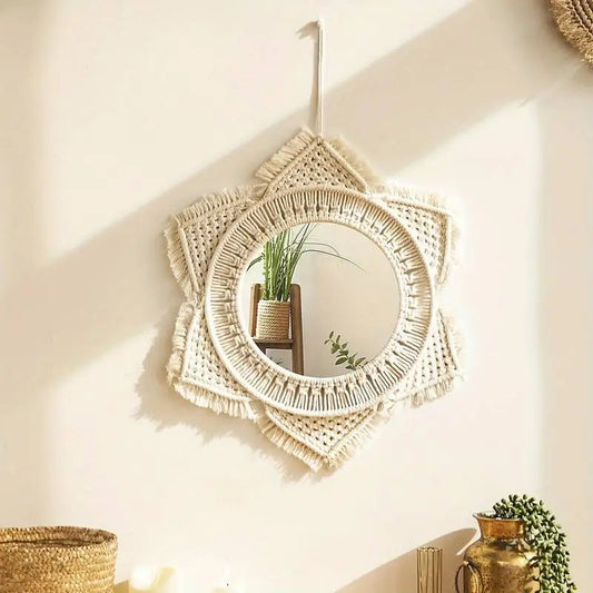 Macrame Hanging Decorative Wall Mirror