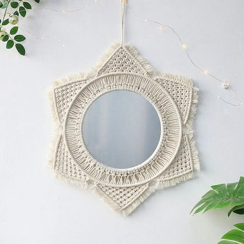 Macrame Hanging Decorative Wall Mirror